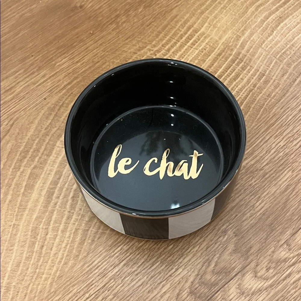 Rosanna Black and Gold Cat Bowl